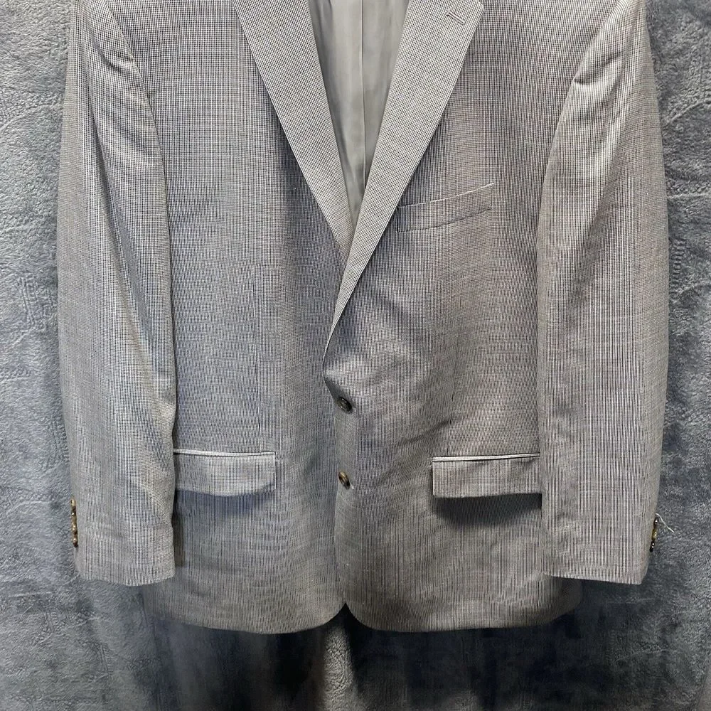 Vintage Ralph Ralph Lauren Blazer Men 47 Silk‎ Wool Tattersall Sport Coat RRL